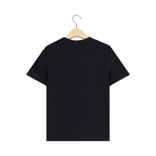 Dunnu (Dunnu) 2025 Sommer neuer runder Hals kurzarm modisch lose, schlankes Freizeit-T-Shirt für Frauen, schwarz s
