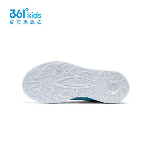 361 Chaussures pour enfants pour garçons et filles Sports Chaussures de course pour 2024 Été Nouveaux chaussures d'enfants de milieu à la place à 361 degrés blanc / bleu ciel / mangue Golden jaune 37