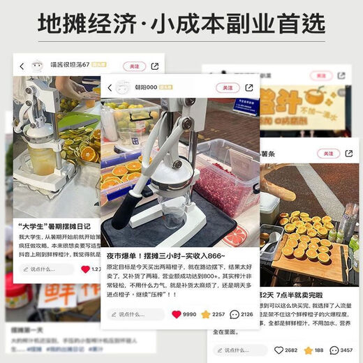 Manual juicer, commercial squeezer for stall setting, special squeezer for orange juice, hand-pressed fresh squeeze artifact, handmade orange dual-mode-silver, stall setting artifact/efficient juice production