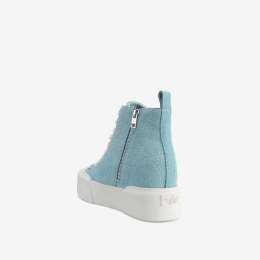 IIJIN 2024 Nouveau 8 cm Sole de l'épaisseur Velvet inversé Couleur solide en velours inversé Chaussures à haut niveau décontractées pour les femmes yf698abc bleu 36