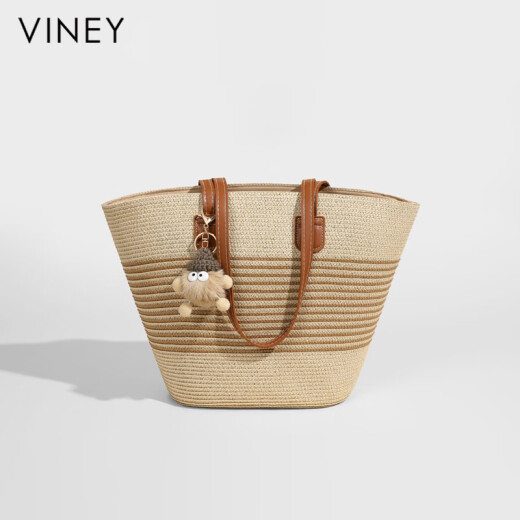 Viney tejido Bolso para mujeres de gran capacidad Gran capacidad Tota tejida Bolsa Regalo de cumpleaños para novia Esposa de alta gama [blanca] bolso de hombro práctico de alta gama Commuting de alta gama Versátil de vacaciones junto al mar bolso