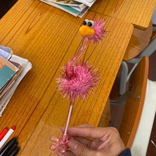 Versión coreana de Kyodo Cartoon animal con pluma con forma de plush pájaro regalo de regalo de pelota con avestructo plano de balancín de avenzo creativo de avenzo [5 piezas] Estilo aleatorio