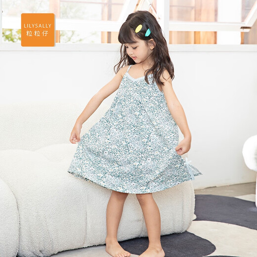 Lilizi Kinderheimkleidung 130g Prinzessin Grundschule Mädchen Pyjamas Modal Baumwollrock Mädchen Hauskleidung [Sonderpreis] FQ12593 Brave You-Mika Strip Kurzärärmelrock 165 Erwachsene Version McM-125jin [Jin gleich 0,5 kg]