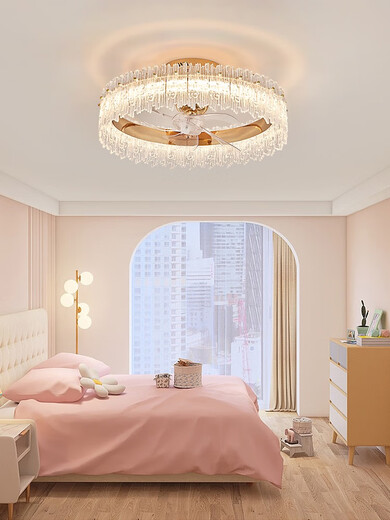 OPPLE (OPPLE) Opp Crystal Fan Light 2024 Nouveau salon Light Master Bedroom Light Plafond avec ventilateur électrique Fan de plafond de restaurant de secoue
