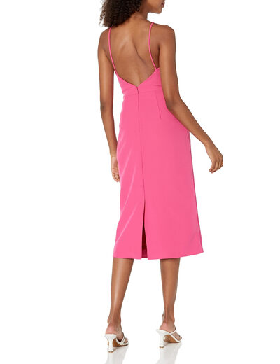 Halston Women's Stretch Crepe Dress Fuchsia 12