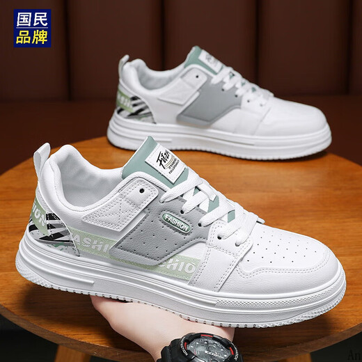 Zapatos para hombres de Hailan Home para verano Nuevos zapatos blancos transpirables para hombres y zapatos de tablero casuales de suela gruesa para hombres 9195 Negro 39