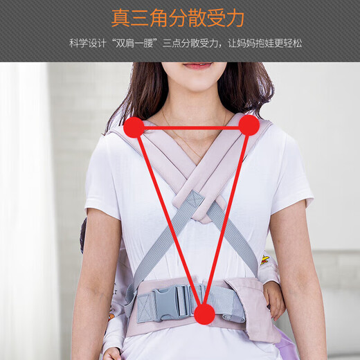 天才一叮（tiancaiyiding）背带婴儿前抱式抱娃神器解放双手宝宝背带多功能一个人带娃外出 天蓝色  透气款