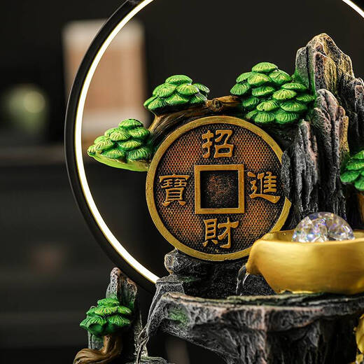 Drei-aquatischer Tiger fließendes Wasser und Geldverzierungen Feng Shui Wheel Fountain Desktop Dekoration Wohnzimmer Zirkulation Wasser Büro Schatztopf 6629 Senden Sie Atomizer Senden