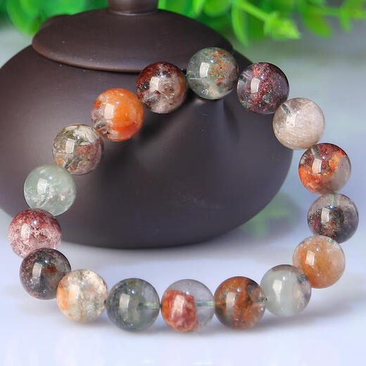 Chi Пример старик Wu Crystal Natural Collection Уровень Половина видения четыре сезона Призрачный кристал браслет красочный подарка для призраков 1047
