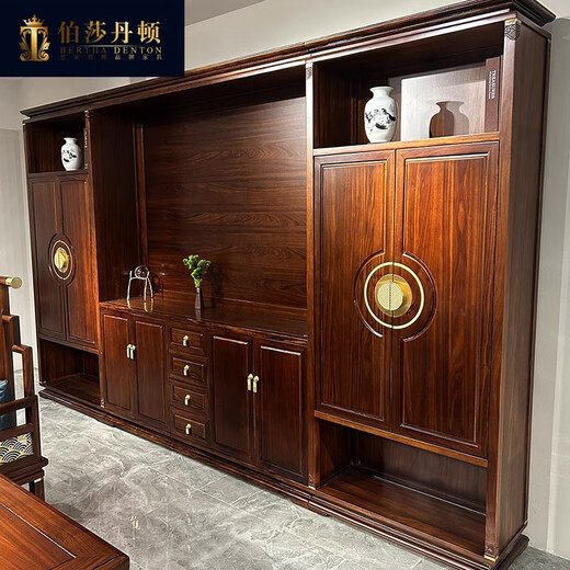 Bertha Denton solid wood boss desk general manager desk chairman room ebony wood executive desk new Chinese style desk 2.4 meters boss desk