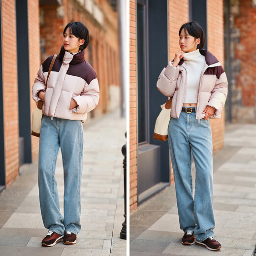 Semir Easy | Down Jacket Women's Winter 90 Velvet Water Repellent Loose Stand Collar Small Bread Jacket 101724113040