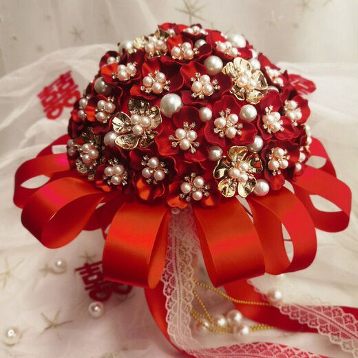 OIMG Chinese Style Bride Bouquet DIY Best Friend Hochzeitsgeschenkequalitäts -Muschel Bouquet Fertiges Produkt Komplette Material