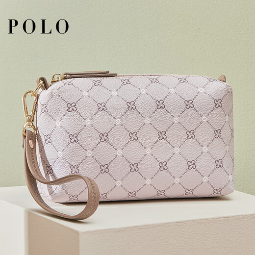 
POLO Women's Clutch Retro Print 2025 New Mom Clutch Women's Clutch Elegant Wallet Gray