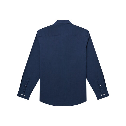 HAZZYS Men's Autumn and Winter Houndstooth Men's Shirt Lycra Cotton Elastic Long Sleeve Shirt Men's ASCZK1CDX41 Blue Gray GL L (175/96A 48)