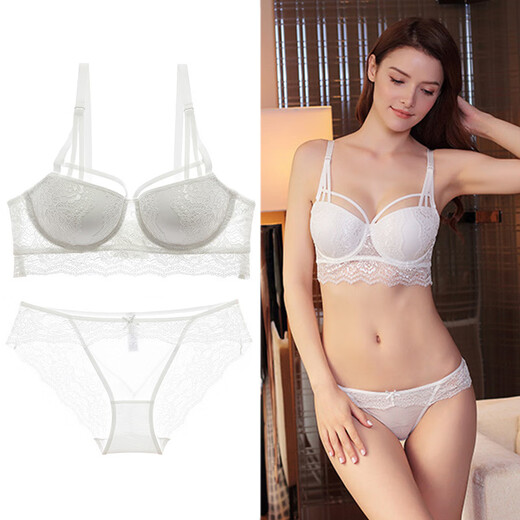 Victoria Palace Sexy Lace Underwear Small Breast Expansion Push-up Bra Anti-sagging, Secondary Breast Support Large Size Bra Set Burgundy 75B/34 with M size panties