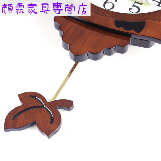 CLCEY创意时尚儿童房卡通客厅挂钟现代简约静音挂表时钟猫头鹰石英钟表 9214 c款原木霸王机芯 14英寸直径35.5厘米