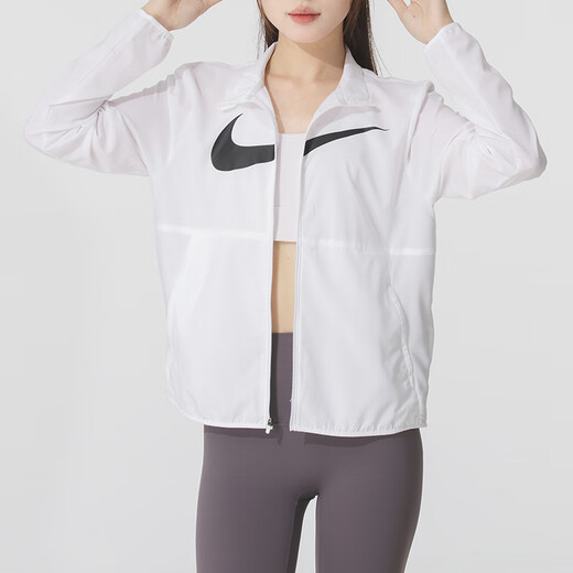 Nike (Nike) Sportanzug Frauenkleidung 2025 Neues Herbst-Fitness-Training gewebte zweiteilige Jacke, Fußhose HV2648-100+HM8977-010 S