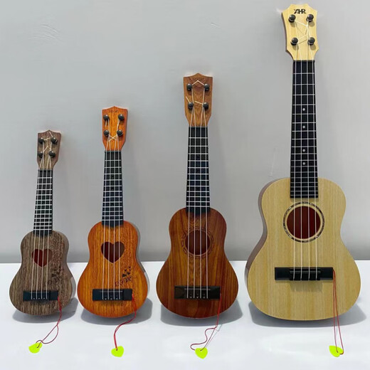 
GQP Children's Ukulele Small Guitar Large Size Playing Simulation Beginner Music Instrument Baby Music Toy Model Imitation Mahogany 38cm