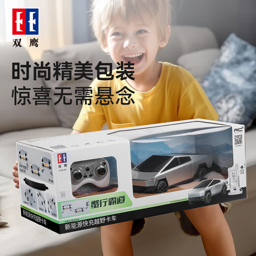 双鹰特斯拉赛博皮卡新能源遥控汽车越野卡车仿真车模儿童男孩六一玩具 特斯拉赛博皮卡【精美礼盒】