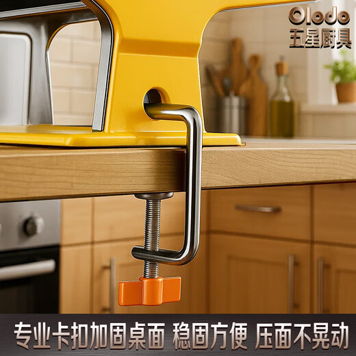 Orado manual noodle press, small household noodle machine, stainless steel hand-cranked noodle machine, wonton wrapper, dumpling wrapper rolling machine, upgraded gear, three knives, natural silver, free 5 luxury gift