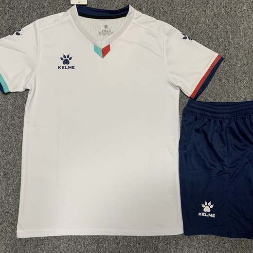 Kelme Kelme Детская футбольная униформа костюма начальной школы для мальчиков футбольный костюм для мальчиков и девочек Джерси Пользовательская командная форма 1048-белая L [высота 165-170]