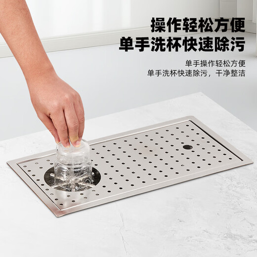 TMJD MISS洗杯器推杯龙头水槽洗杯器酒吧沥水盘不锈钢洗杯器水龙头 6623双头钢头