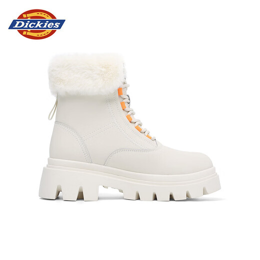 Dickies women's snow boots women's boots plus velvet Martin boots thickened warm cotton boots high-top casual boots beige 37