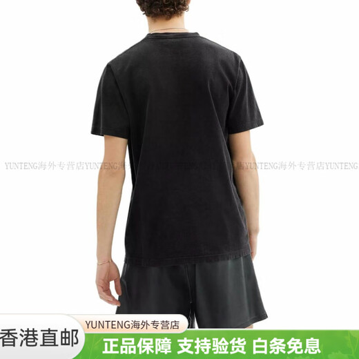 Trainer Signatures Skelett Rexy Round Neck Kurzarm T-Shirt Männer und Frauen gleich schwarzes Modesleichter und rein trendiger schwarzer XS