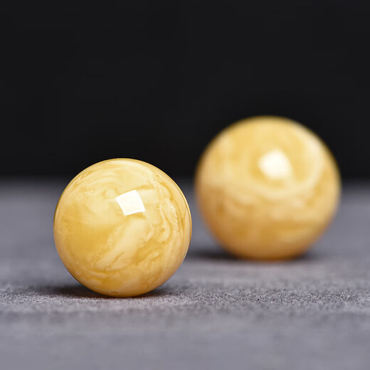 Jiayan raw ore Russian material beeswax large round bead single beads Vajra Bodhi monkey head bracelet beads collarbone pendant with beads approx. 18.8mm number 9274 Dida certificate