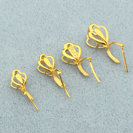 Libiao 18K gold buckle head thickened melon seed clip crown jade jade inlaid K gold pendant buckle necklace accessories mini small (not included in installation) pure 18K dark yellow