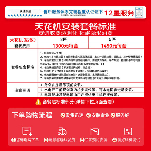 TCL central air conditioner 5 hp ceiling unit frequency conversion first class energy efficiency 3 hp embedded ceiling air conditioner One-to-one well unit shop hotel office factory ceiling commercial air conditioner large 3 hp first class energy efficiency - true power saving series