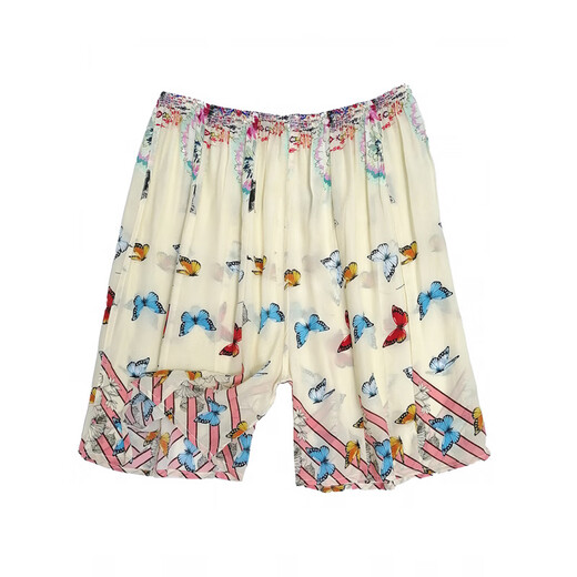Xuanyuan Silk Pajamas Shorts pour hommes Mulberry Silk Silk Small Size confortable et respirant maison d'été universelle pour les hommes et les femmes Couleur d'abricot 13568 Satin Taille de partie 100-135jin [Jin est égal à 0,5 kg]