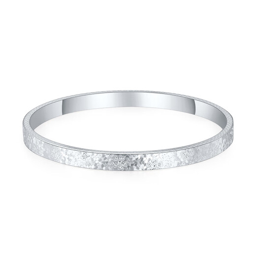 Mengjinyuan Platinum Bracelet Crushed Ice Bracelet Peach Blossom Sparkling Platinum PT950 Fixed Mouth Bracelet as a Birthday Gift for My Girlfriend Ring Mouth 58 Weight Approximately 20.05g Peach Blossom Crushed Ice