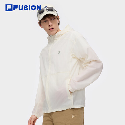 FILAFUSION斐乐潮牌梭织外套男2025夏时尚休闲防晒连帽上衣
