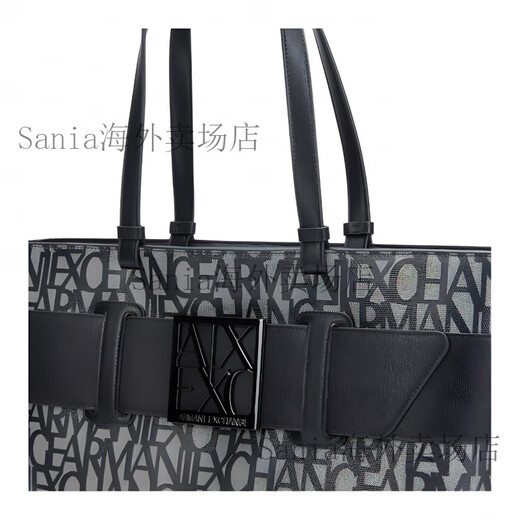 阿玛尼（ARMANI）EMPORIOARMANI阿玛尼时尚潮流满印Logo休闲PU拼合成革托特包Tote 基础装(包+防尘袋)