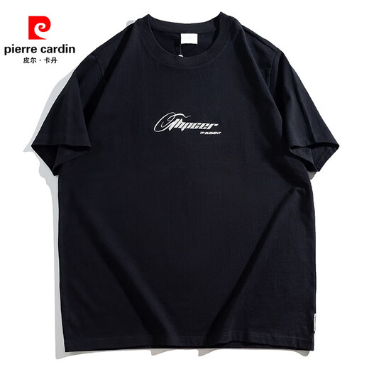 皮尔卡丹（pierre cardin）美式休闲大码纯棉短袖T恤男夏季潮牌ins胖子宽松加肥加大圆领半袖 A6627-白色 2XL (建议140-160斤)