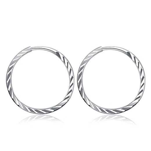 Youlai Pt950 car flower earrings for women, platinum twill earrings, plain hoop earrings for women, birthday gifts for girlfriends, a pair of car flower earrings, about 1.1g