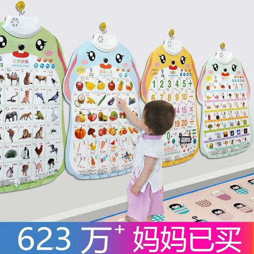 
Children's early childhood education audio poster baby cognitive reading picture recognition pinyin English letter learning card learning machine cloth book stroke radical