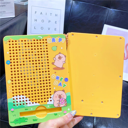 Ignb Kapibala Magnetic Steel Ball Drawing Board Toys's Children's Magnetic Maze Leads et Focus Training Nivel Training Ball [Blue Jade Dog] Magnétique de peinture Board Maze