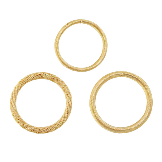 Chi Jizai micro 18K gold German craftsmanship plain gold twist braided ring commuting light luxury high-end ins ring style 3-gold color women's size 9