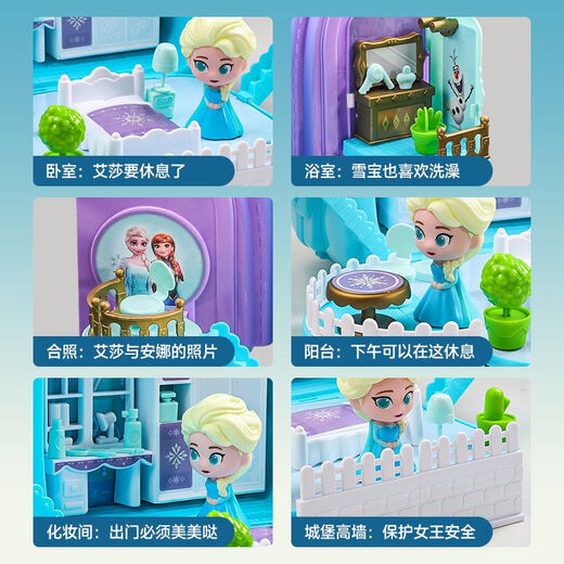 Elsa Prinzessin Frozen Toys Kitchen Make -up spielen Haus kleines Mädchen Kindergeburtstagsgeschenk Neujahr echte autorisierte Renngeschichte McQueen Backpack Doppel