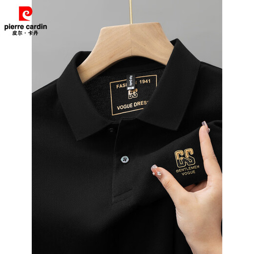 皮尔卡丹纯棉男士短袖POLO.衫夏季新款高档轻奢刺绣翻领T恤宽松中年爸爸装 6626军绿色 XL 52【建议140-160斤】