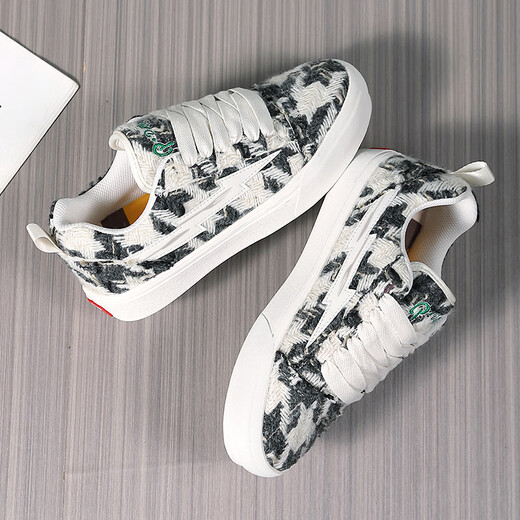 Lightning x Storm Picasso Paintings co-marquée Xiaoxiang Style Casual Lightning Bread Chaussures Couple Toile Sports Chaussures Chaussures hommes et femmes D6227 Cheese Cat 46