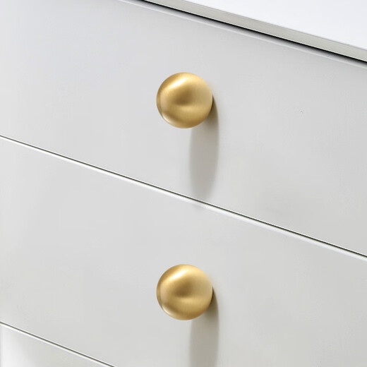 Linyan 2025 Neu einfacher Kupfergarderobe Griff Messing Schrankschublade Griff Golden Ball Schranktürliste 9901-30 mm