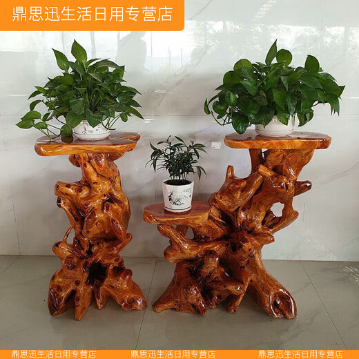 Xmsj verstärkte natürliche Wurzel Carving Rack Basis Block Wohnzimmer Chinesische Bonsai Fischtank Stand Massivholz Baumwurzel Kunst Balkon Ornament 16866
