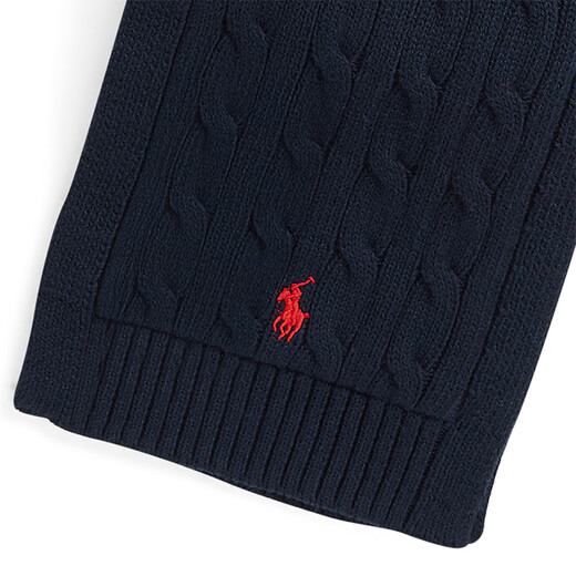 Polo Ralph Lauren Boys and Girls 25th Autumn Cable Knitted Scarf RL43466 410-Dark Blue L/XL