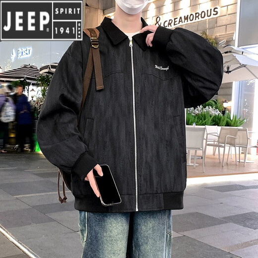 JEEP SPIRIT jacket men's spring and autumn 2025 new jacket thin tops for teenagers casual workwear jacket K15832 white gray M