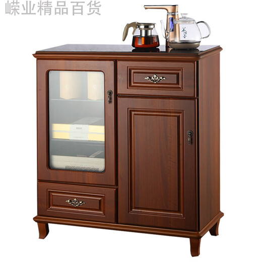 Máquina de barra de té de madera sólida, dispensador de agua doméstica, estilo chino de alta gama totalmente automático 2024 NUEVO gabinete de sala de estar Gabinete integrado 6626 Color de nogal con desinfección, cálida