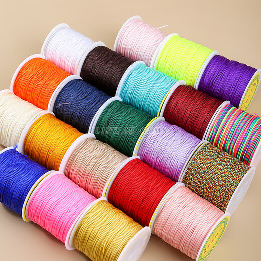 No. 72 jade wire 100 meters cord DIY hand-woven rope jewelry wire color Chinese knot red rope No. 72 jade wire red 1mm/100 meters