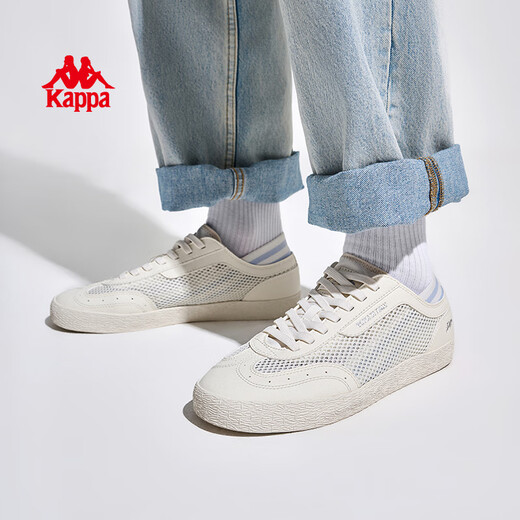 KAPPA women's shoes, low top shoes, women's 2025 summer new breathable mesh sneakers, women's light white shoes, women's winter white 37